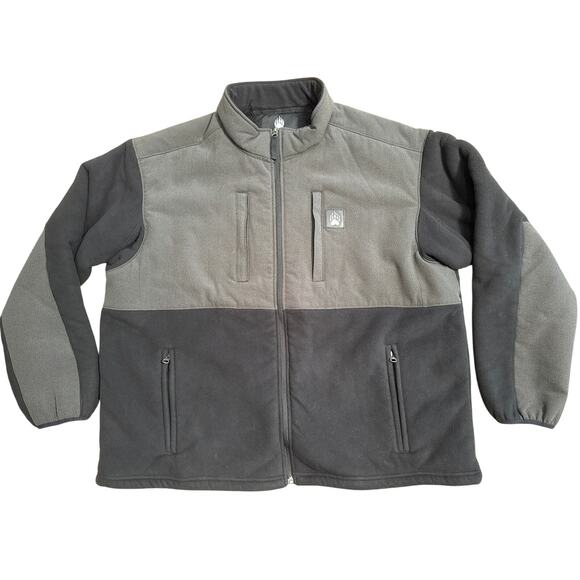 Alaskan Hardgear Duluth Bear Hide Fleece Jacket Mens L Full Zip black and gray - Picture 1 of 7